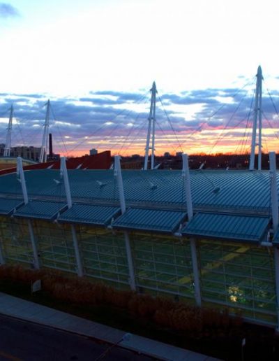 Sunset picture of Ratner Athletic Center